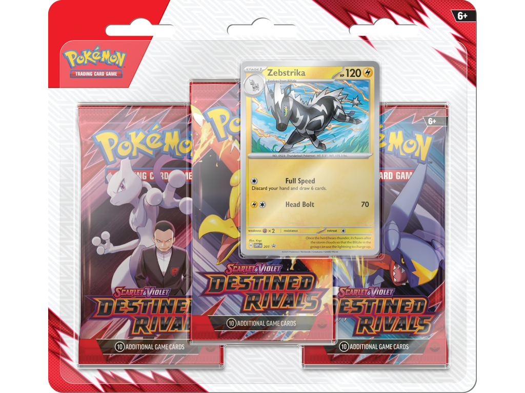 Pokémon TCG: Destined Rivals - 3 Blister Booster - Zebstrika